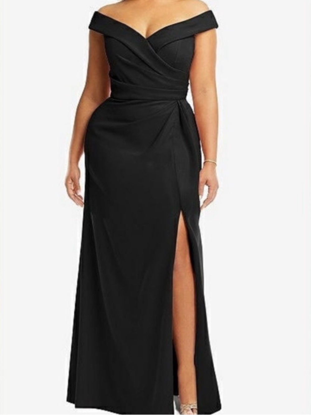 After Six CUFFED OFF-THE-SHOULDER PLEATED FAUX WRAP
MAXI DRESS(size 18) - Picture 10 of 10
